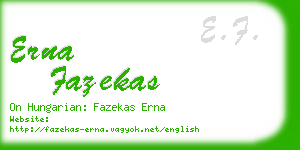 erna fazekas business card